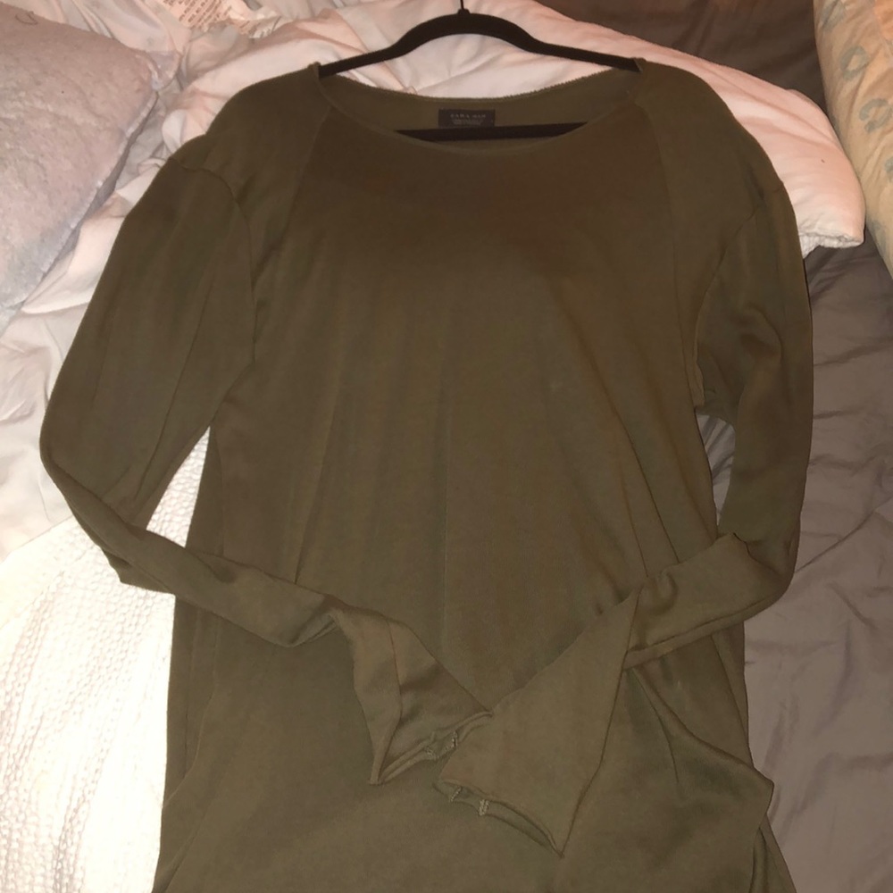 Zara green long sleeve shirt
